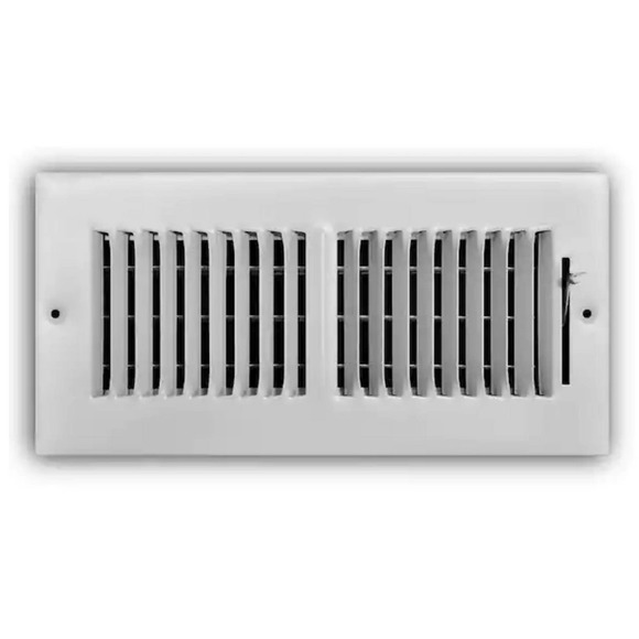 Everbilt 10 in. x 4 in. 2-Way Steel Wall / Ceiling Register, White + Free Ship - Picture 1 of 4